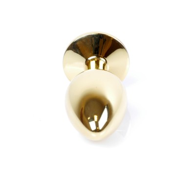 Stalowy korek analny plug złoty sex kryształ 7cm Stalowy korek analny plug złoty sex kryształ 7cm