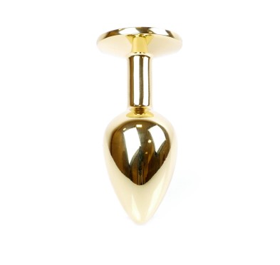 Stalowy korek analny plug złoty sex kryształ 7cm Stalowy korek analny plug złoty sex kryształ 7cm