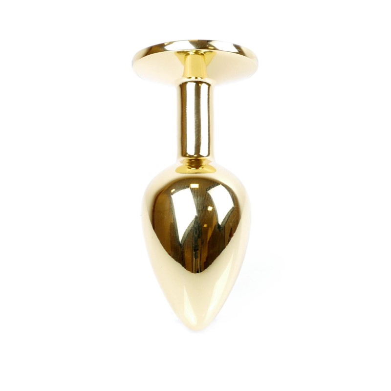 Stalowy korek analny plug złoty sex kryształ 7cm Stalowy korek analny plug złoty sex kryształ 7cm