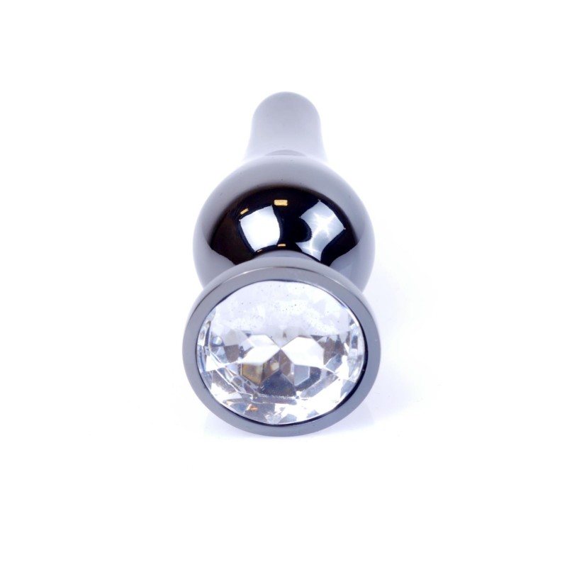 Długi stalowy korek plug analny z kryształem 2,7cm Długi stalowy korek plug analny z kryształem 2,7cm