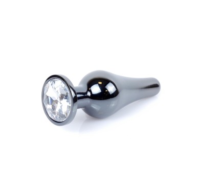 Długi stalowy korek plug analny z kryształem 2,7cm Długi stalowy korek plug analny z kryształem 2,7cm