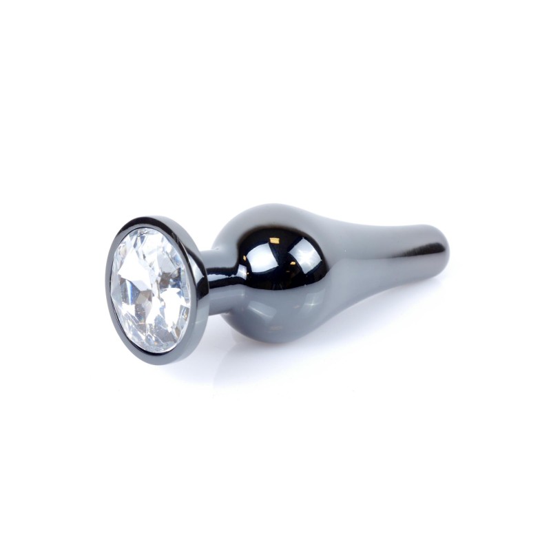 Długi stalowy korek plug analny z kryształem 2,7cm Długi stalowy korek plug analny z kryształem 2,7cm