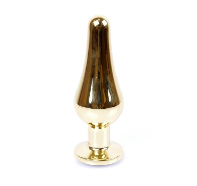 Stalowy korek analny złoty metalowy kryształ 9cm Stalowy korek analny złoty metalowy kryształ 9cm