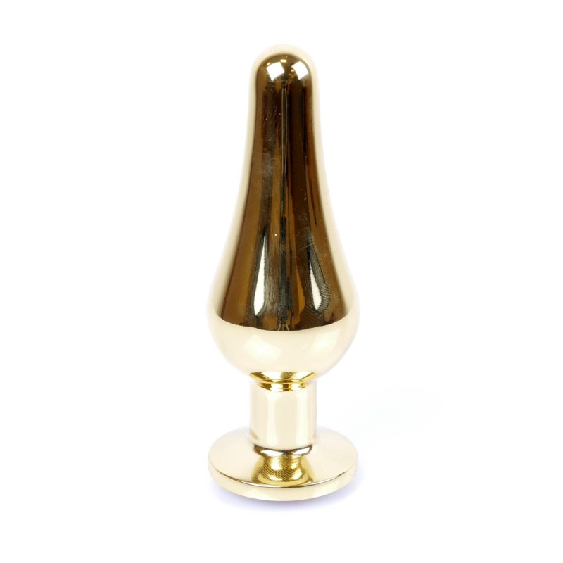 Stalowy korek analny złoty metalowy kryształ 9cm Stalowy korek analny złoty metalowy kryształ 9cm