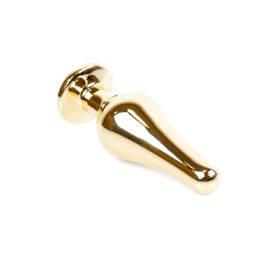 Stalowy korek analny złoty metalowy kryształ 9cm Stalowy korek analny złoty metalowy kryształ 9cm