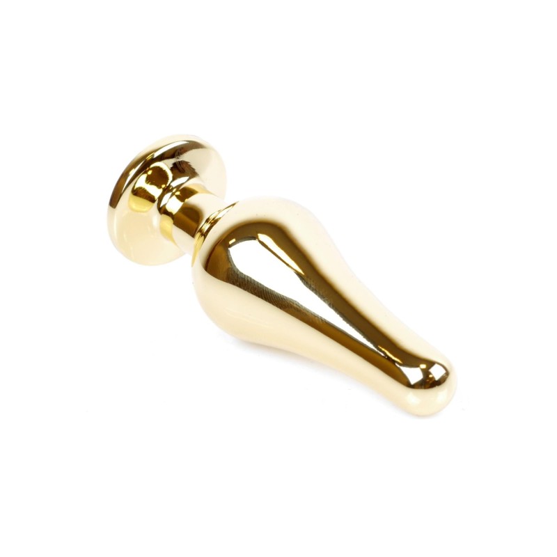 Stalowy korek analny złoty metalowy kryształ 9cm Stalowy korek analny złoty metalowy kryształ 9cm