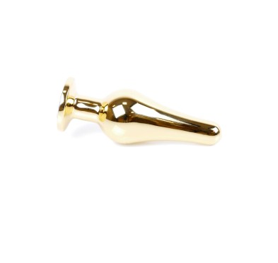 Stalowy korek analny złoty metalowy kryształ 9cm Stalowy korek analny złoty metalowy kryształ 9cm