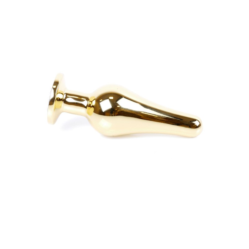 Stalowy korek analny złoty metalowy kryształ 9cm Stalowy korek analny złoty metalowy kryształ 9cm