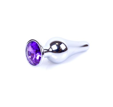 Stalowy korek analny plug do anusa kryształek 9cm Stalowy korek analny plug do anusa kryształek 9cm