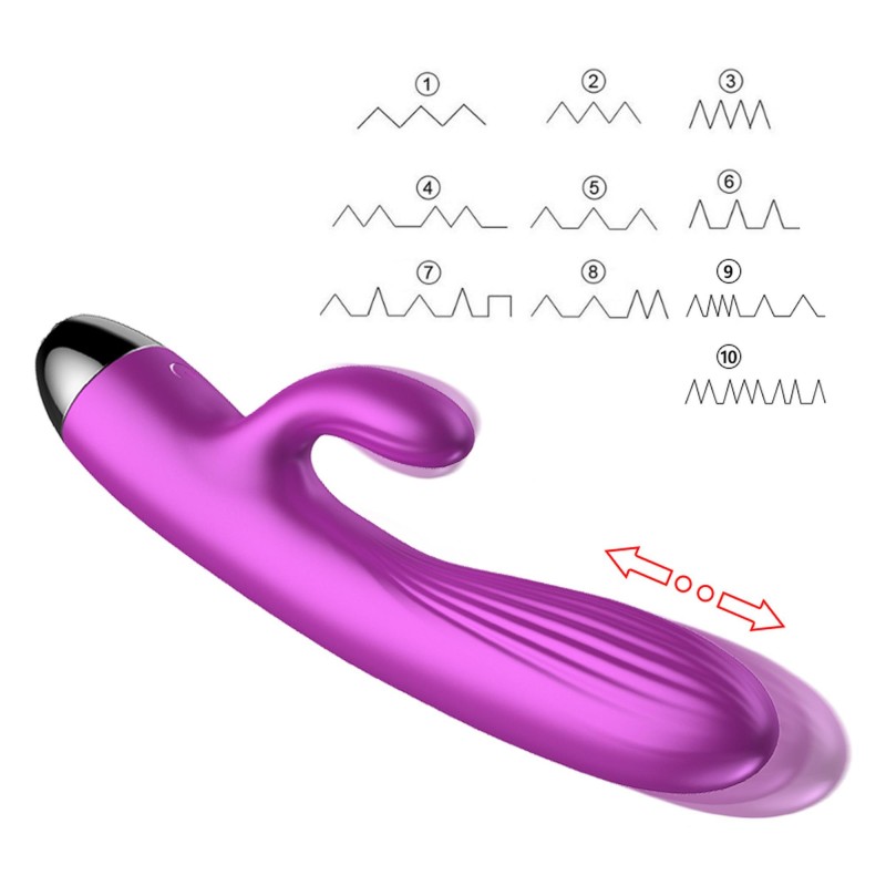 Pulsujący wibrujący wibrator z masażerem 20cm 7try Pulsujący wibrujący wibrator z masażerem 20cm 7try