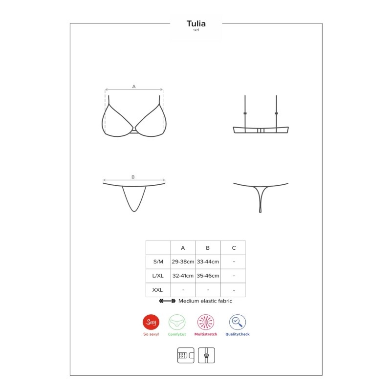 Zmysłowy sex komplet stanik figi obsessive l/xl Zmysłowy sex komplet stanik figi obsessive l/xl