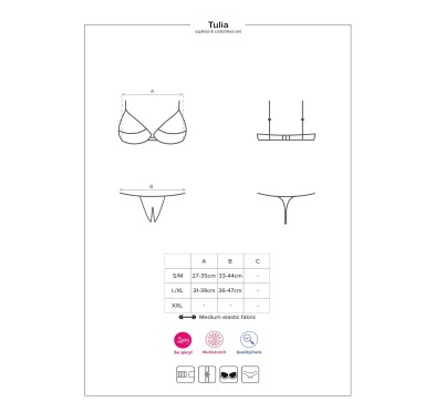 Wycięte stringi stanik sex komplet obsessive l/xl