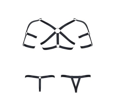 Męski komplet z gumy: t-shirt z ozdobami z tyłu i przodu, 2 pack stringi l/xl