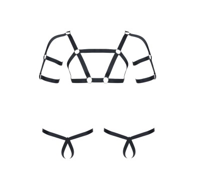 Męski komplet z gumy: t-shirt z ozdobami z tyłu i przodu, 2 pack stringi l/xl