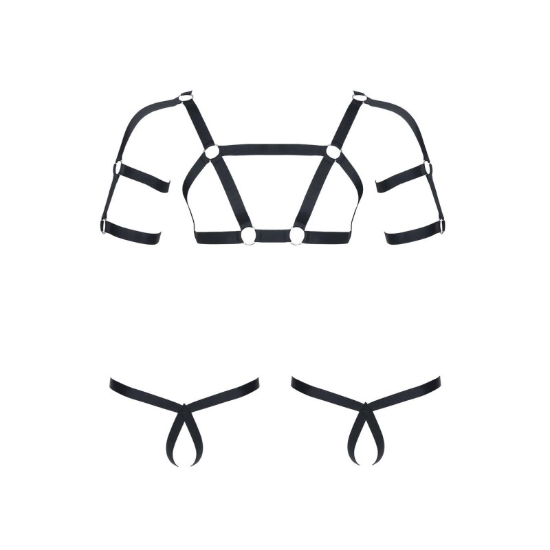 Męski komplet z gumy: t-shirt z ozdobami z tyłu i przodu, 2 pack stringi l/xl