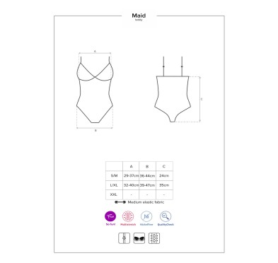 Pokojówka sex body kostium strój obsessive l/xl Pokojówka sex body kostium strój obsessive l/xl