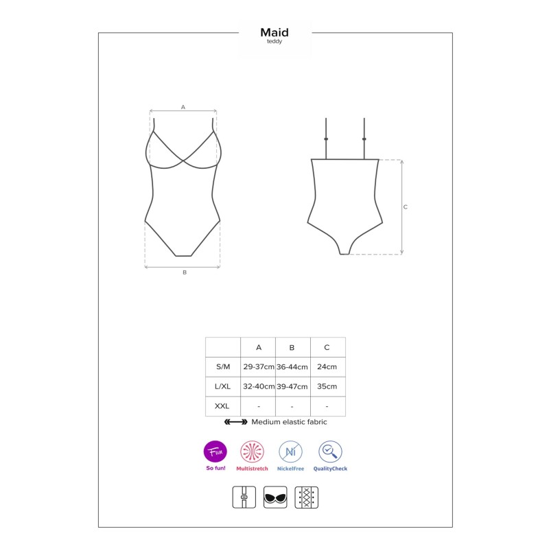 Pokojówka sex body kostium strój obsessive l/xl Pokojówka sex body kostium strój obsessive l/xl