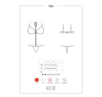 Komplet obroża biustonosz figi sex obsessive l/xl Komplet obroża biustonosz figi sex obsessive l/xl
