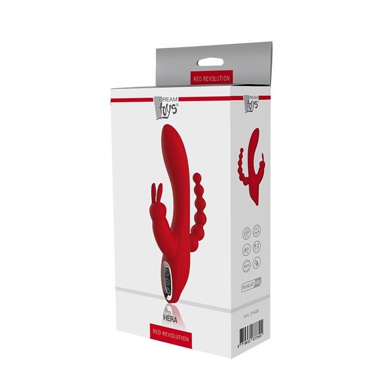 Wibrator króliczek waginalny analny potrójny 21cm Wibrator króliczek waginalny analny potrójny 21cm