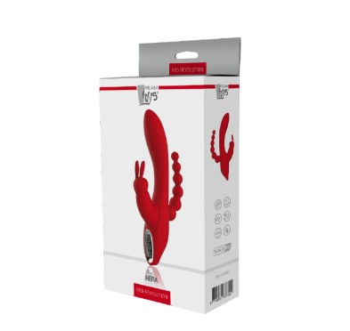 Wibrator króliczek waginalny analny potrójny 21cm Wibrator króliczek waginalny analny potrójny 21cm