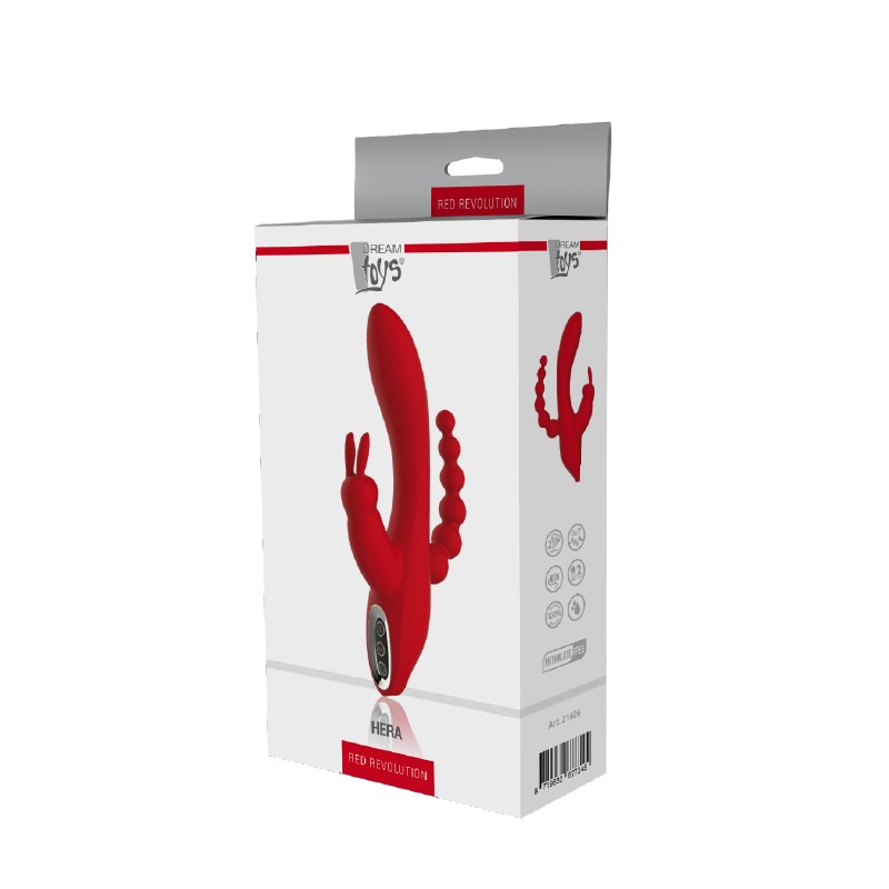 Wibrator króliczek waginalny analny potrójny 21cm Wibrator króliczek waginalny analny potrójny 21cm