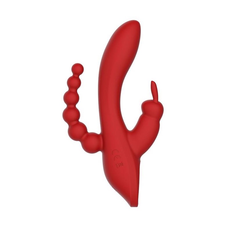 Wibrator króliczek waginalny analny potrójny 21cm Wibrator króliczek waginalny analny potrójny 21cm