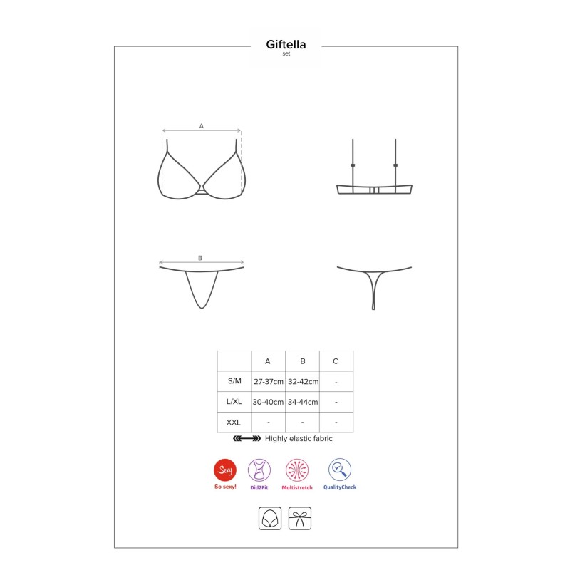 Czerwony komplet biustonosz stringi giftella s/m Czerwony komplet biustonosz stringi giftella s/m