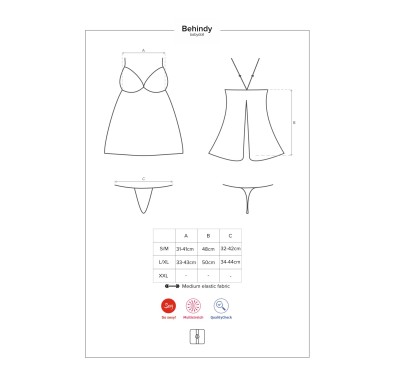 Koszulka babydoll stringi komplet obsessive l/xl Koszulka babydoll stringi komplet obsessive l/xl