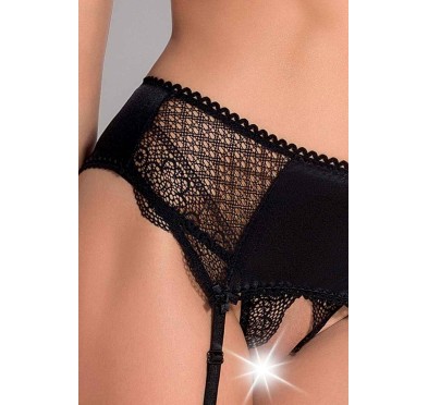 Bielizna-CLARISSE SET WITH OPEN BRA black L/XL - Casmir