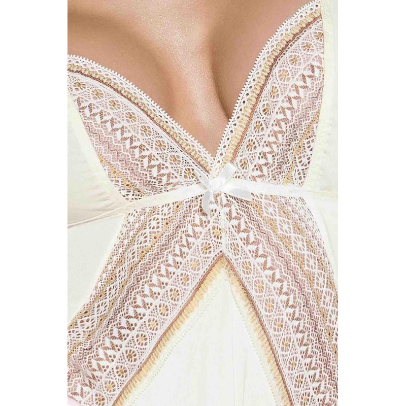 Bielizna-CONNIE CHEMISE cream L/XL - Casmir
