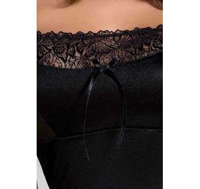Bielizna-LAUREN CHEMISE black L/XL - Casmir