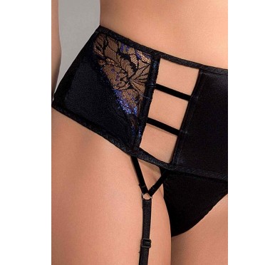 Bielizna-MEREDITH SET WITH OPEN BRA black L/XL - Casmir