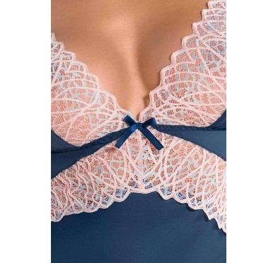 Bielizna-SELINA CHEMISE navy blue L/XL - Casmir
