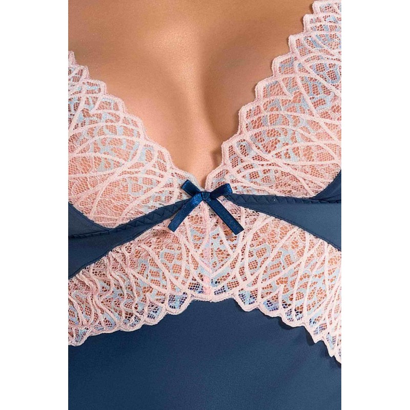 Bielizna-SELINA CHEMISE navy blue S/M - Casmir