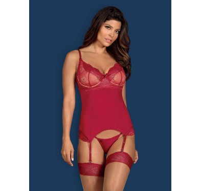 Czerwony sex komplet gorset stringi obsessive s/m Czerwony sex komplet gorset stringi obsessive s/m