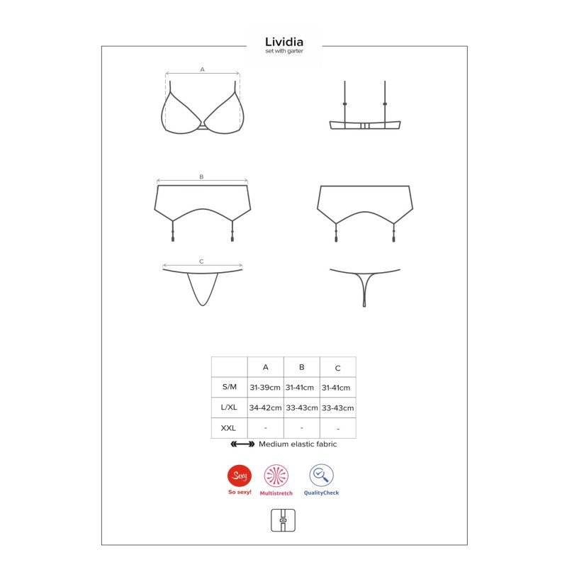 Biustonosz pas stringi sex komplet obsessive s/m Biustonosz pas stringi sex komplet obsessive s/m