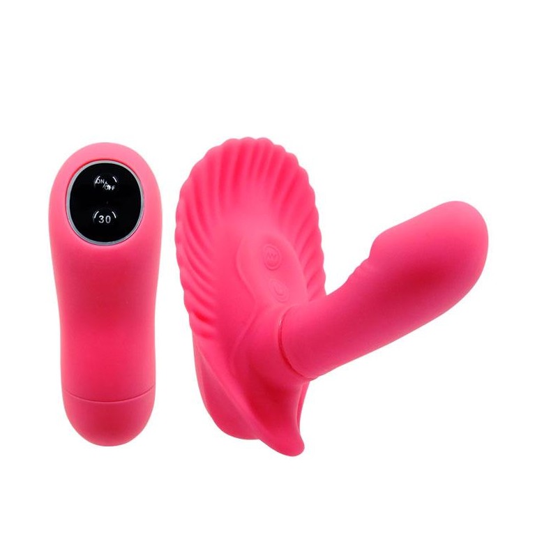 Stymulator łechtaczki z penisem motylek 30 trybów