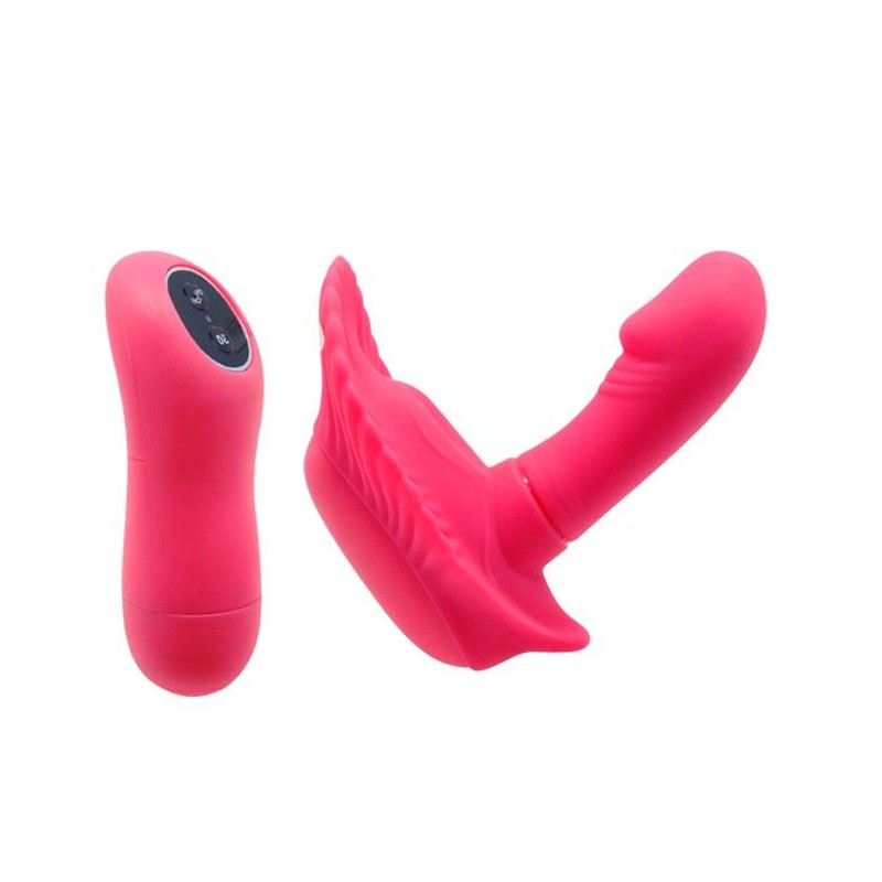 Stymulator łechtaczki z penisem motylek 30 trybów