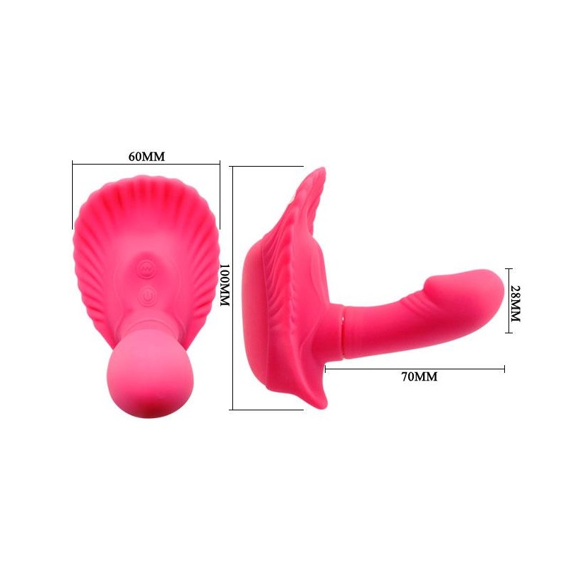 Stymulator łechtaczki z penisem motylek 30 trybów