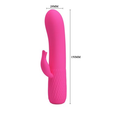 Zgrabny wibrator z masażerem łechtaczki 15cm usb Zgrabny wibrator z masażerem łechtaczki 15cm usb