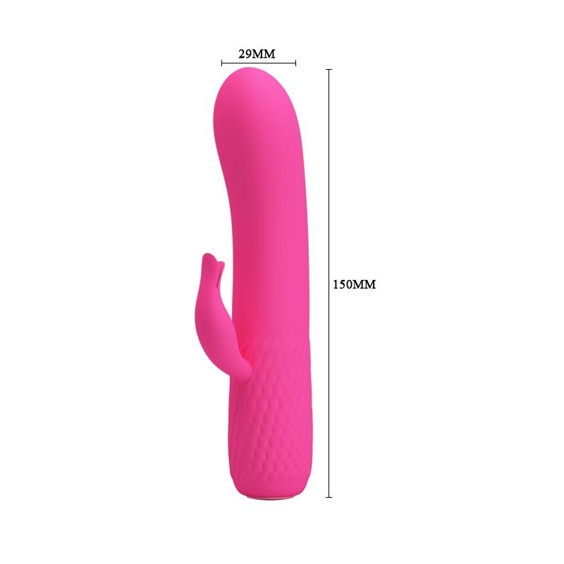 Zgrabny wibrator z masażerem łechtaczki 15cm usb Zgrabny wibrator z masażerem łechtaczki 15cm usb