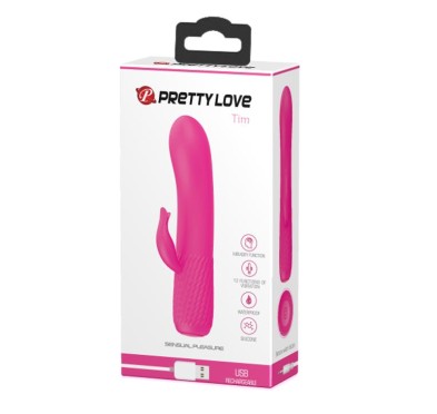 Zgrabny wibrator z masażerem łechtaczki 15cm usb Zgrabny wibrator z masażerem łechtaczki 15cm usb