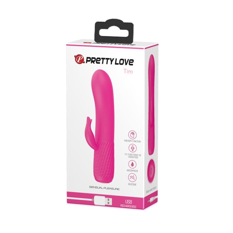 Zgrabny wibrator z masażerem łechtaczki 15cm usb Zgrabny wibrator z masażerem łechtaczki 15cm usb
