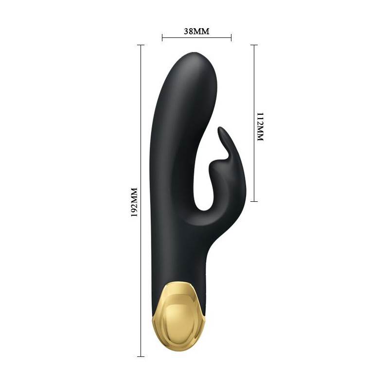 Złocony wibrator z masażerem łechtaczki usb 19cm Złocony wibrator z masażerem łechtaczki usb 19cm