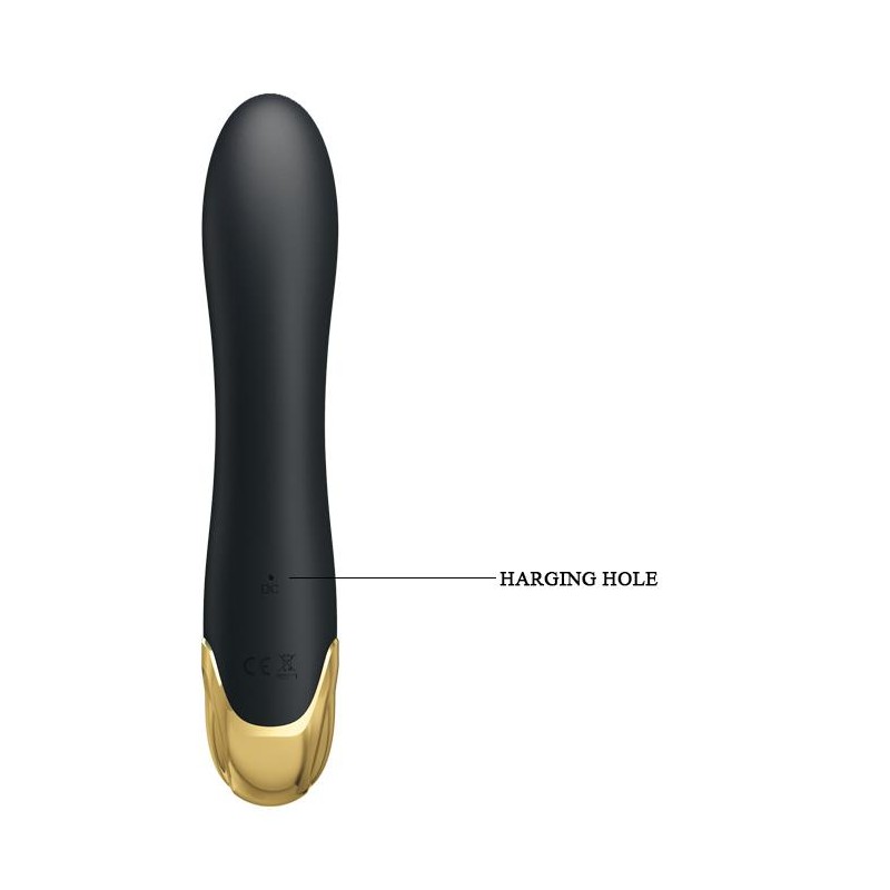 Złocony wibrator z masażerem łechtaczki usb 19cm Złocony wibrator z masażerem łechtaczki usb 19cm