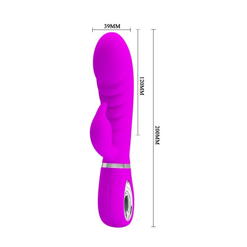 Wibrator królik z masażerem łechtaczki 7tryb 20cm Wibrator królik z masażerem łechtaczki 7tryb 20cm