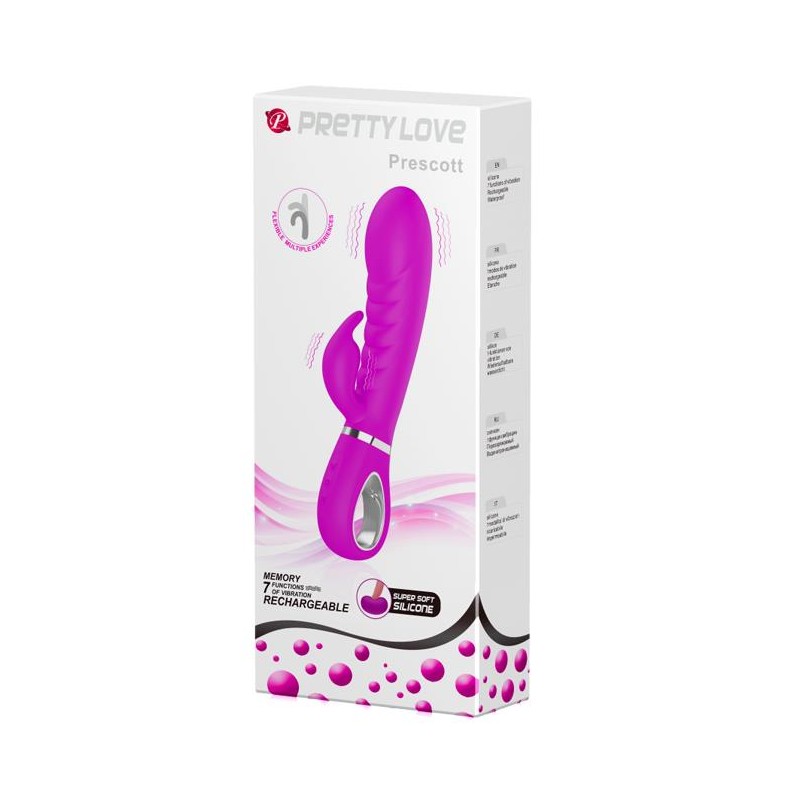 Wibrator królik z masażerem łechtaczki 7tryb 20cm Wibrator królik z masażerem łechtaczki 7tryb 20cm