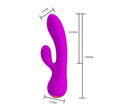 Ładowany wibrator z masażerem 17cm 12 trybów usb Ładowany wibrator z masażerem 17cm 12 trybów usb
