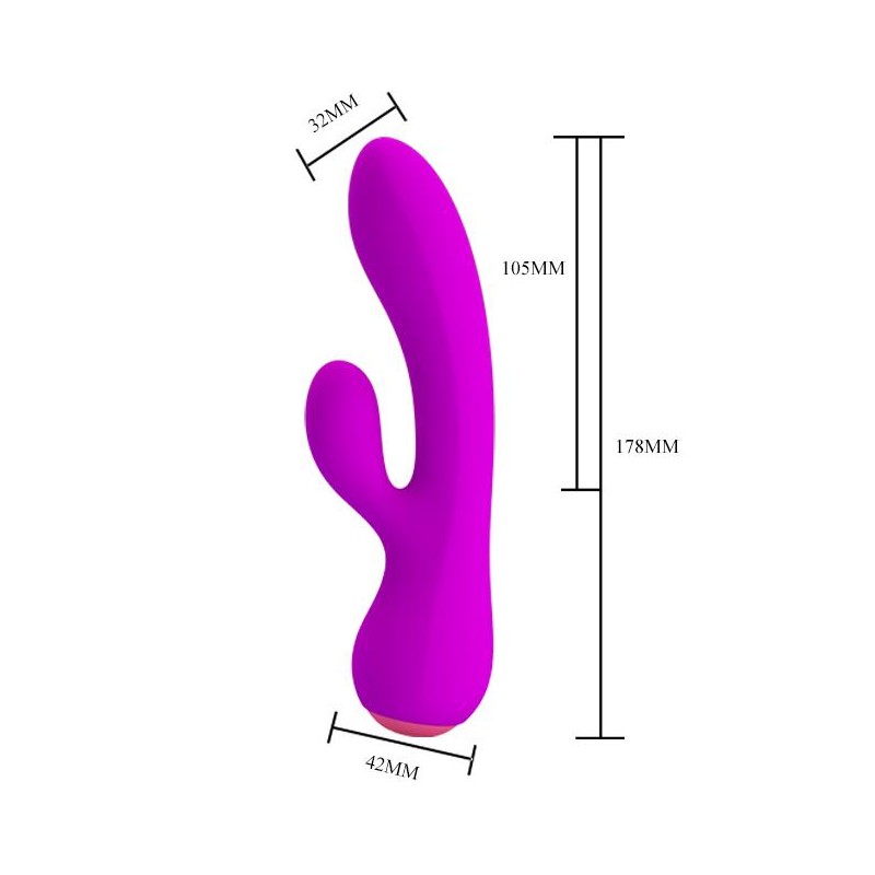 Ładowany wibrator z masażerem 17cm 12 trybów usb Ładowany wibrator z masażerem 17cm 12 trybów usb