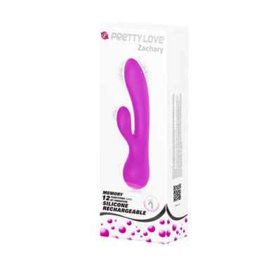 Ładowany wibrator z masażerem 17cm 12 trybów usb Ładowany wibrator z masażerem 17cm 12 trybów usb